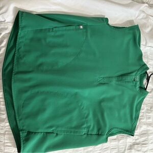Figs Women's Vibrant Green Sleeveless Top and yola scrub pants